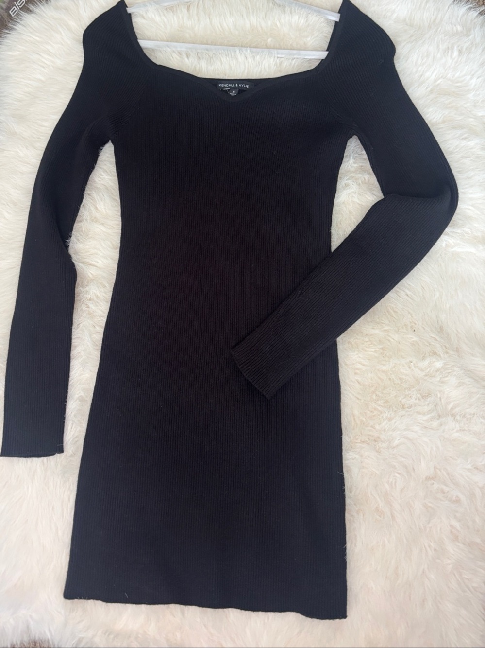 Pacsun Ribbed Long Sleeve Bodycon Dress - Black
